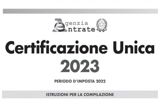 certificazione unica 2023